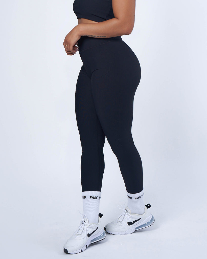 Buy Luxe Ribbed Leggings  BLACK by Workouts By Katya online - WBK FIT